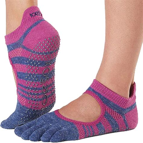 Mujer Toesox Grip Pilates Barre Socks Non Slip Bellarina Full Toe For Yoga Ballet Calcetines