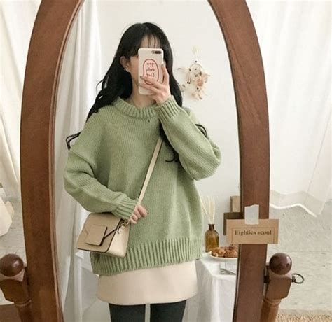 Korean Daily Fashion Official Korean Fashion Korean Fashion Pastel Pastel Outfit Green Outfit