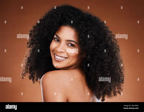 Curly Hair Black Woman And Natural Skincare Portrait And Beauty For