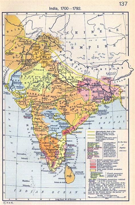 Map Of India 1700 1792 India Map Political Map Map