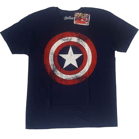 Marvel Comics Unisex T Shirt Captain America Distressed Shield Wholesale Only Official Licensed