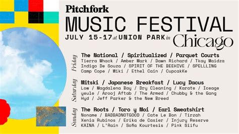 Pitchfork Music Festival 2022 Lineup Ticket Information