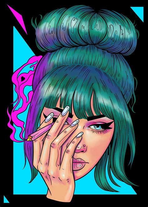 Pin On Stoner Girls Metal Print Collection By Meowgress