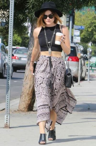 Skirt Top Midi Skirt Crop Tops Summer Outfits Lucy Hale Wheretoget