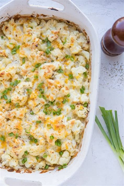 Cauliflower Casserole With Creamy Cheese Sauce Low Carb And Keto