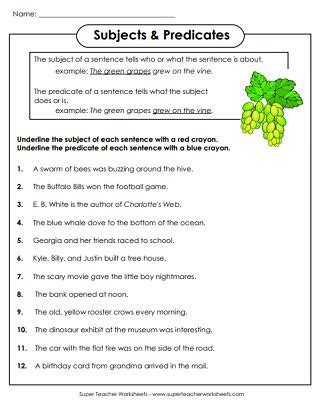 Subject Predicate Subject And Predicate Predicates Nouns Hot Sex Picture