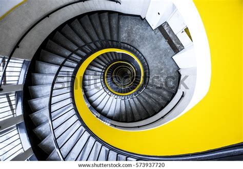 Yellow Spiral Staircase Stock Photo Edit Now 573937720
