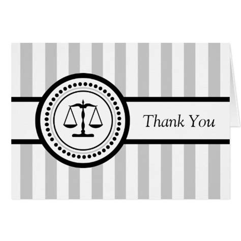 Stripes Legal Scales Thank You Card Silver Zazzle