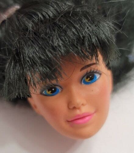 Barbie Doll Head Only For Replacement Or Ooak Kira Miko Asian Pink Lips Bangs Ebay