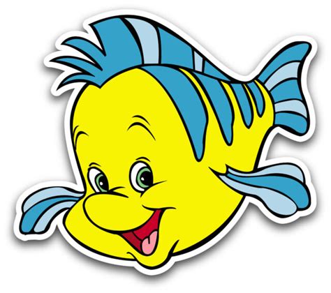 Little Mermaid Flounder Kids Vinyl Sticker Decal Cartoon 15 Ebay