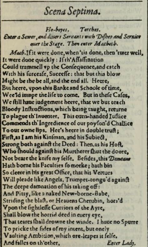 Macbeth Image Of First Folio Act Soliloquy