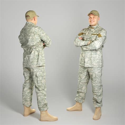 3d Model Soldier In American Military Uniform Smiling 207 Vr Ar Low Poly Cgtrader