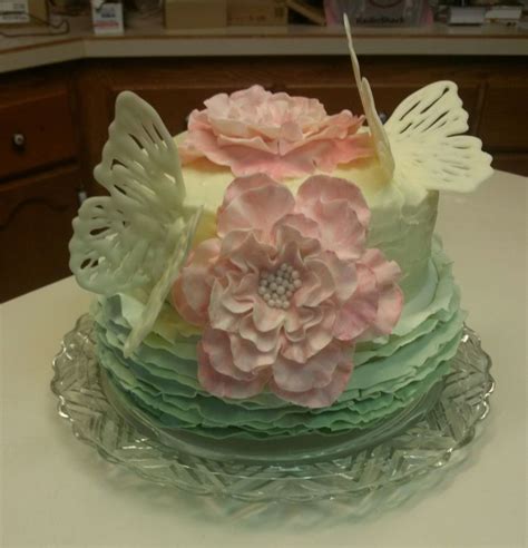 My Birthday Cakefondant Fantasy Flowersfondant Rufflesbuttercream And