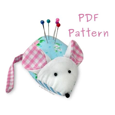 cute mouse pin cushion pdf sewing pattern and full instructions etsy easy sewing patterns