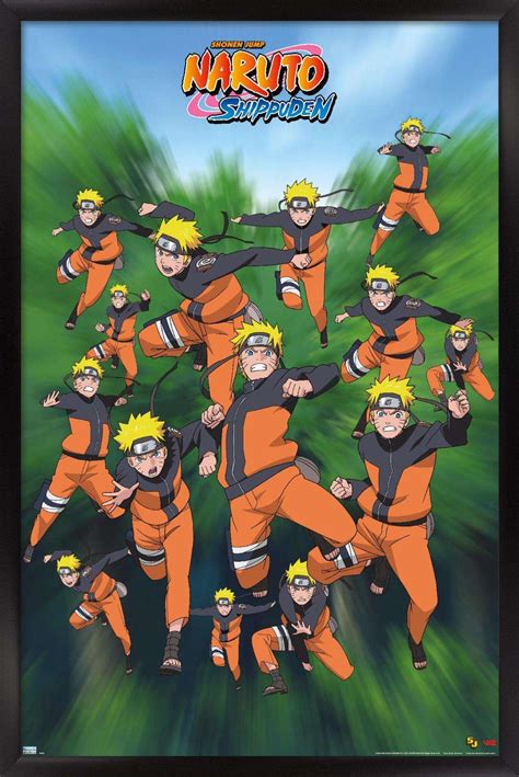 Naruto Poses Wall Poster 14725 X 22375 Framed