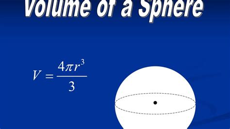 12 6 Volume Of Spheres Youtube