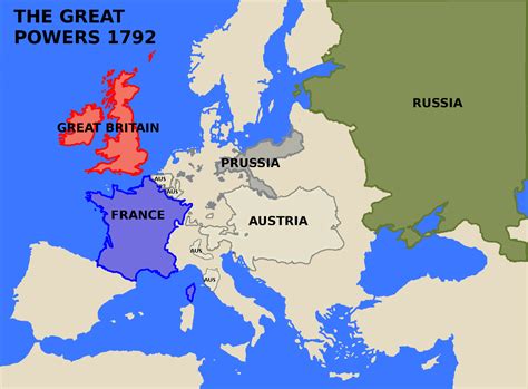 European Great Powers On The Eve Of French Revolutionary Wars 1792 R