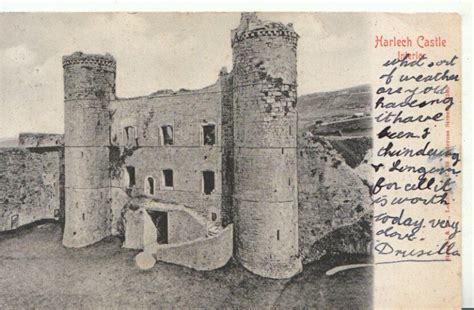 Wales Postcard Harlech Castle Interior Caernarvonshire Ref