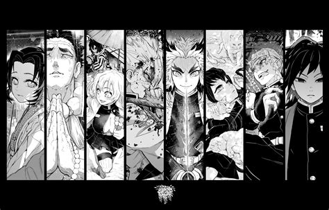 Demon Slayer Black And White Wallpapers Wallpaper Cave