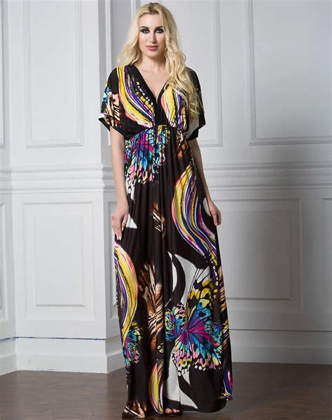 Summer Floral Dress Printed Floor Length Long Dress Plus Size 7xl Beach Dresses Women Long