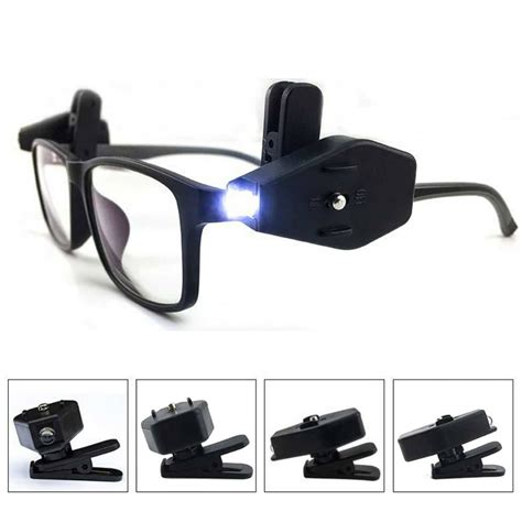 windfall 1pc eyeglass light led clip flexible super bright led clip on mini book reading light