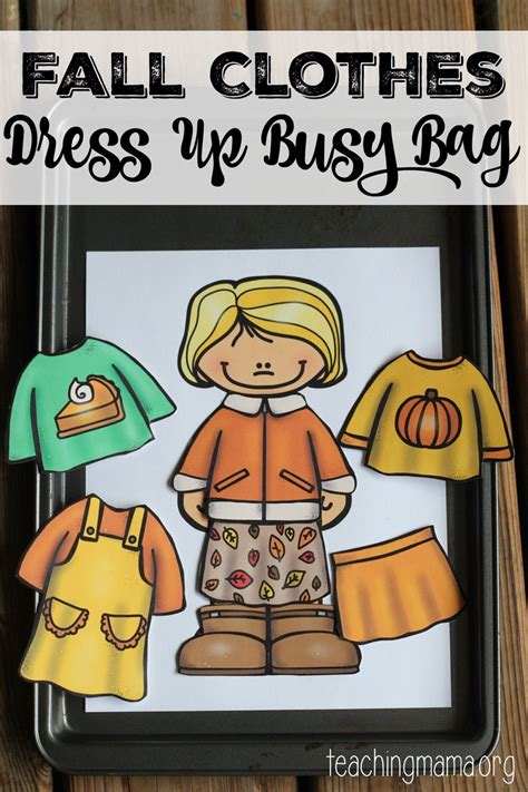 Fall Clothes Dress Up Busy Bag Busy Bags Fall Outfits Fall Preschool