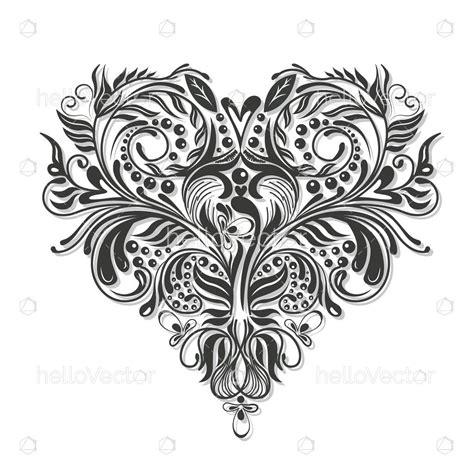 Floral Heart Shape Illustration Download Graphics And Vectors