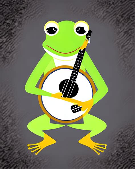 Frog Playing Banjo · Creative Fabrica