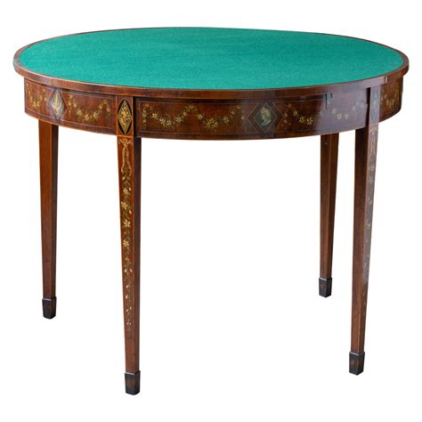 walnut demi lune game table for sale at 1stdibs