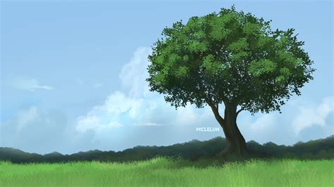 Clouds Grass Landscape Mclelun Original Scenic Sky Tree Watermark R