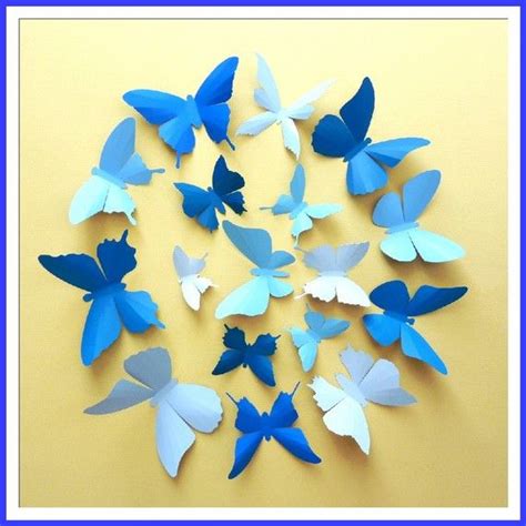 3d Wall Butterflies 15 Azure Baby Royal Blue By Bugsloft On Etsy 20
