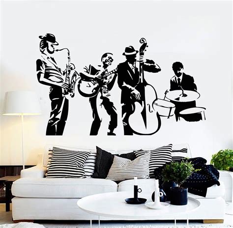 Vinyl Wall Decal Jazz Band Musical Art Music Decor Stickers Mural Uniq