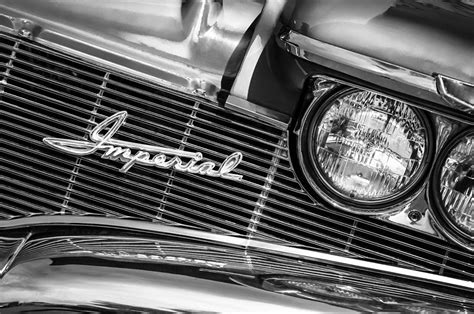 1960 Chrysler Imperial Grille Emblem 0269bw Photograph By Jill Reger