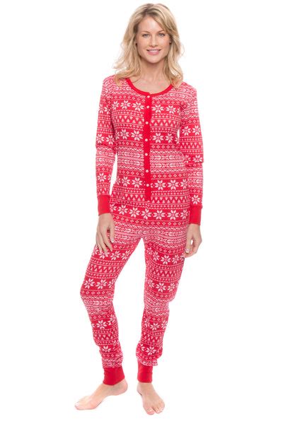 Womens Waffle Knit Thermal Onesie Pajama Noble Mount
