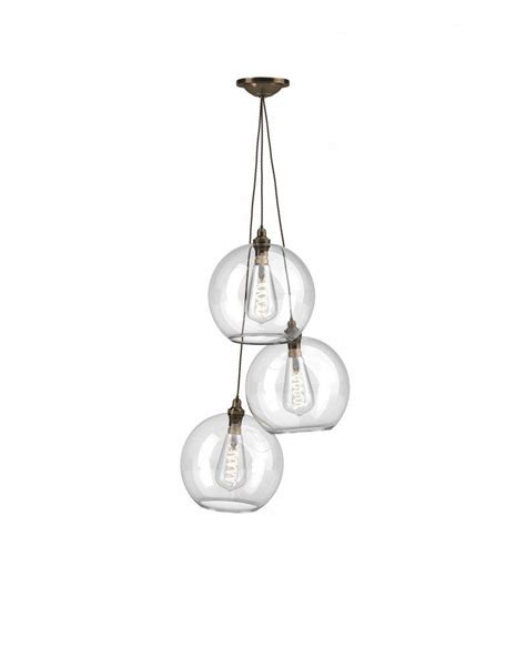 Clear Glass Globe Staggered Cluster Ceiling Pendant Light Hereford Retro And Contemporary Design