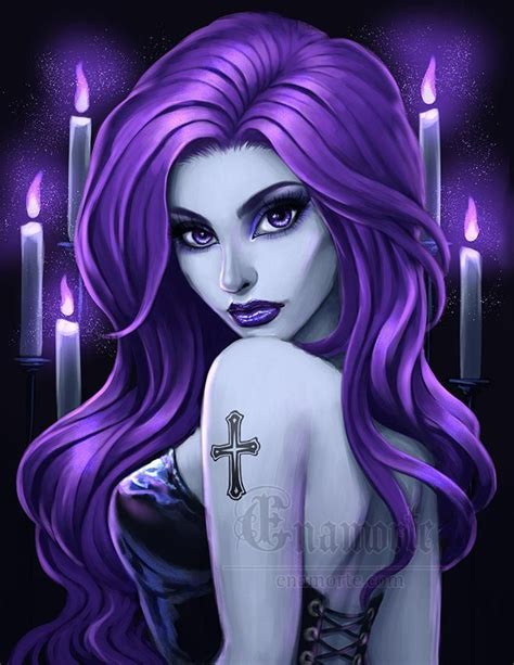 Goth Beauty Purple By Enamorte On Deviantart Beautiful Dark Art Digital Art Girl Dark
