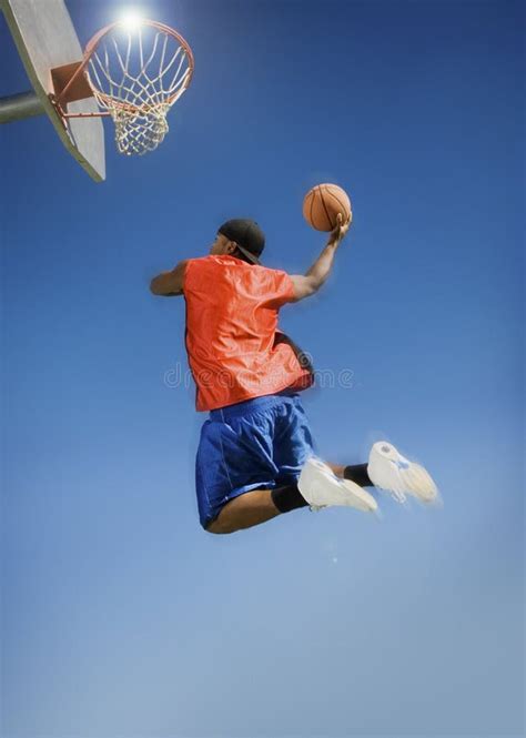 Man Dunking A Basketball Stock Photo Image Of Blue Dunk 33783560