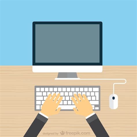 Hands Typing On Keyboard Free Vector