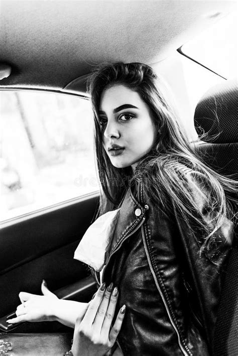 Girl In Car Concept Transport Lifestyle Fashion Beautiful Young