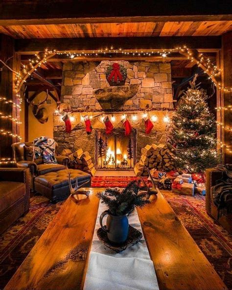 So Beautiful Christmas Fireplace Cabin Christmas Cozy Christmas