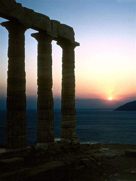 Free Download Ruins Wallpaper 1600x1200 Sunset Ruins Sea Hills Greece Roman 1600x1200 For Your