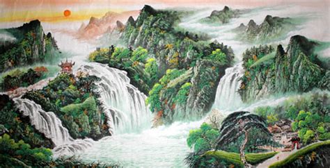 Chinese Waterfall Painting 1152002 97cm X 180cm38〃 X 70〃