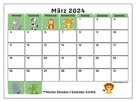 Kalender März 2024 Michel Zbinden Lu