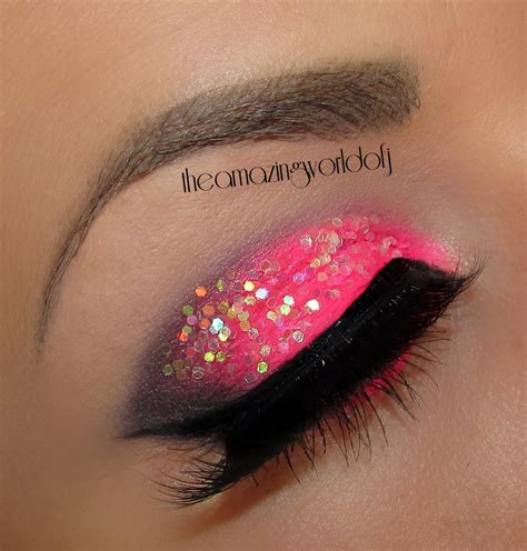 Extreme Pink And Glitter By Janine F Eye Makeup Glitter Eye Makeup Makeup