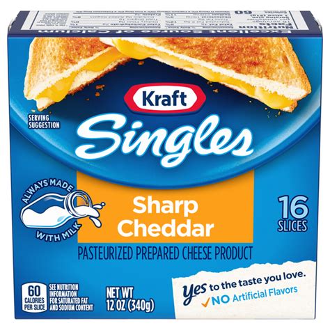 Save On Kraft Singles Sharp Cheddar Cheese 16 Ct Order Online