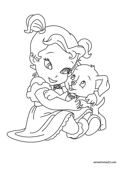 Print disney coloring pages for free and color our disney coloring! Baby Disney princesses coloring Pages