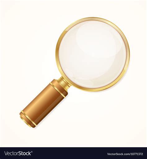 Gold Magnifying Glass Royalty Free Vector Image