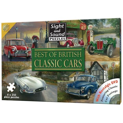 Best Of British Classic Cars 4 X 250 Piece Puzzle Jigsaw Puzzles