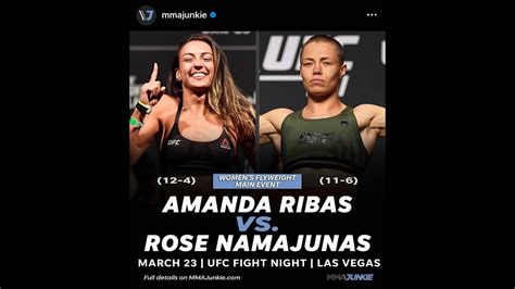 Amanda Ribas Vs Rose Namajunas UFC Fight Night Highlights Breakdon Prediction YouTube