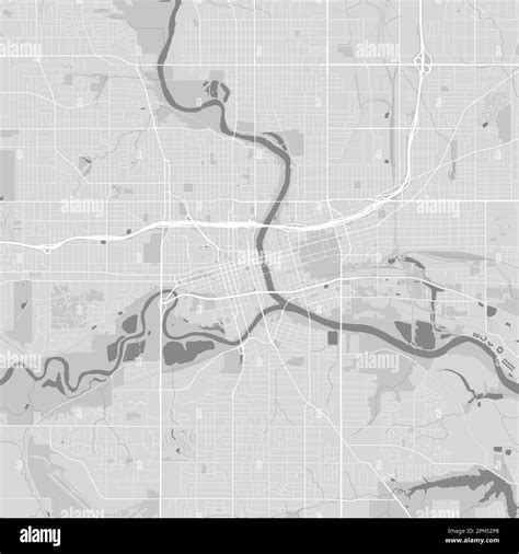 Map Of Des Moines City Iowa Urban Black And White Poster Road Map